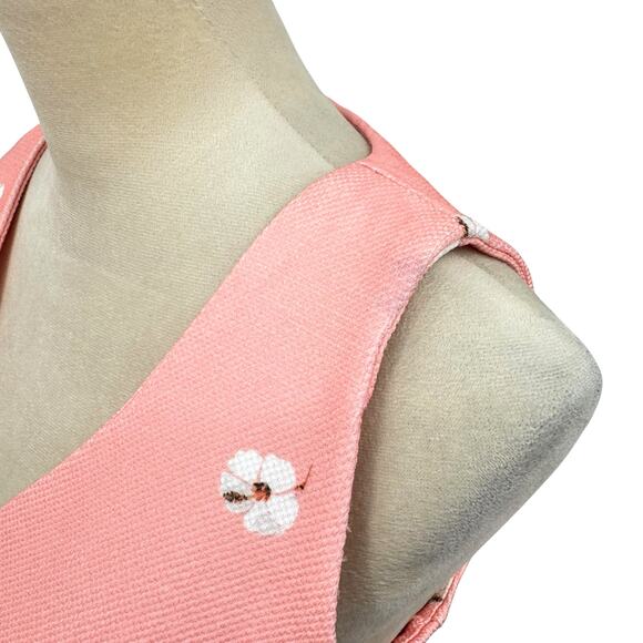 Gabby Skye NWT Salmon Pink Woven Texture Flamingo Novelty Sleeveless Dress - Picture 9 of 15